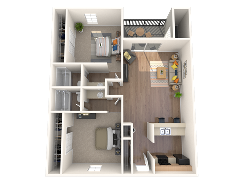 2 Bed 2 bath Floor Plan  at Ascent 1829, Arizona, 85020